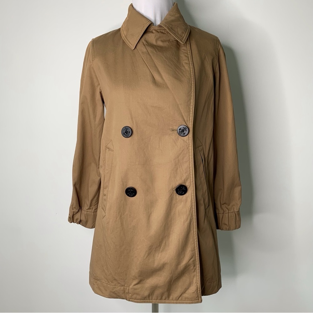 J. Crew Women's Brown Tan Classic Short Trench Coat Size 0